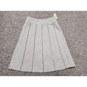 Bushwacker A Line Cream White Black Polka Dot Skirt NWT 8 Side Zip 30x24